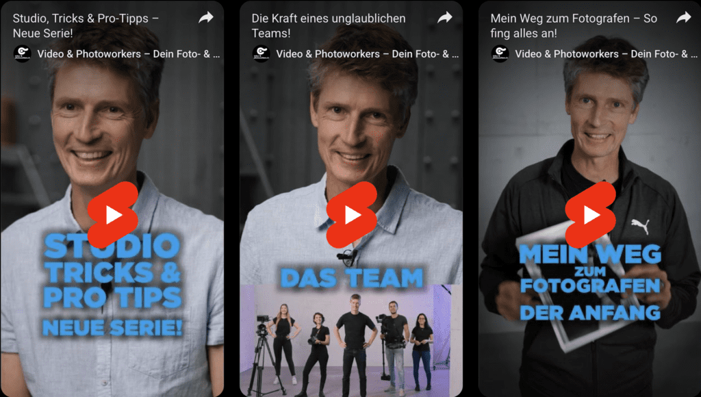 Mann in Fotostudio Winterthur erklärt Studio-Tipps; Team und Werdegang als Fotograf, Videoproduktion als Social Media Content
