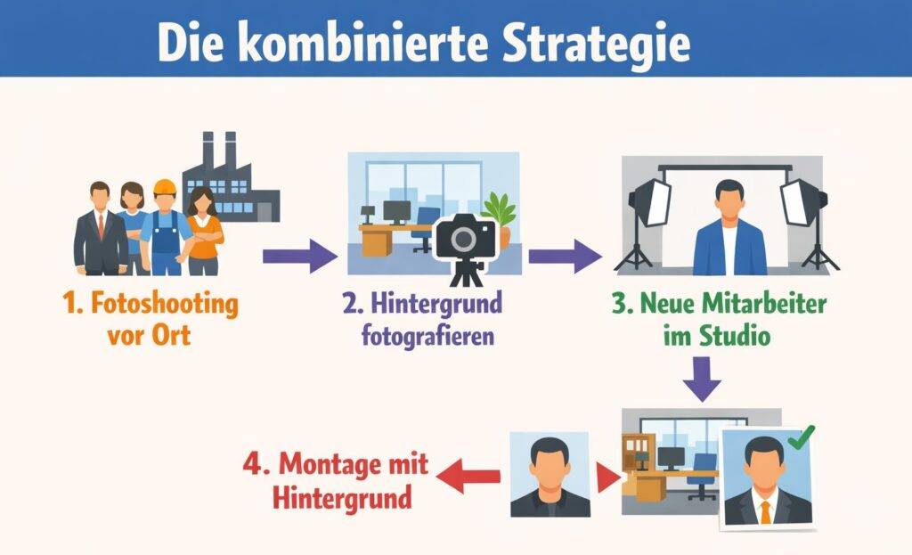 Mitarbeiterfotos für KMU- Studio-Porträts und Montage – Fotograf Winterthur, Fotostudio